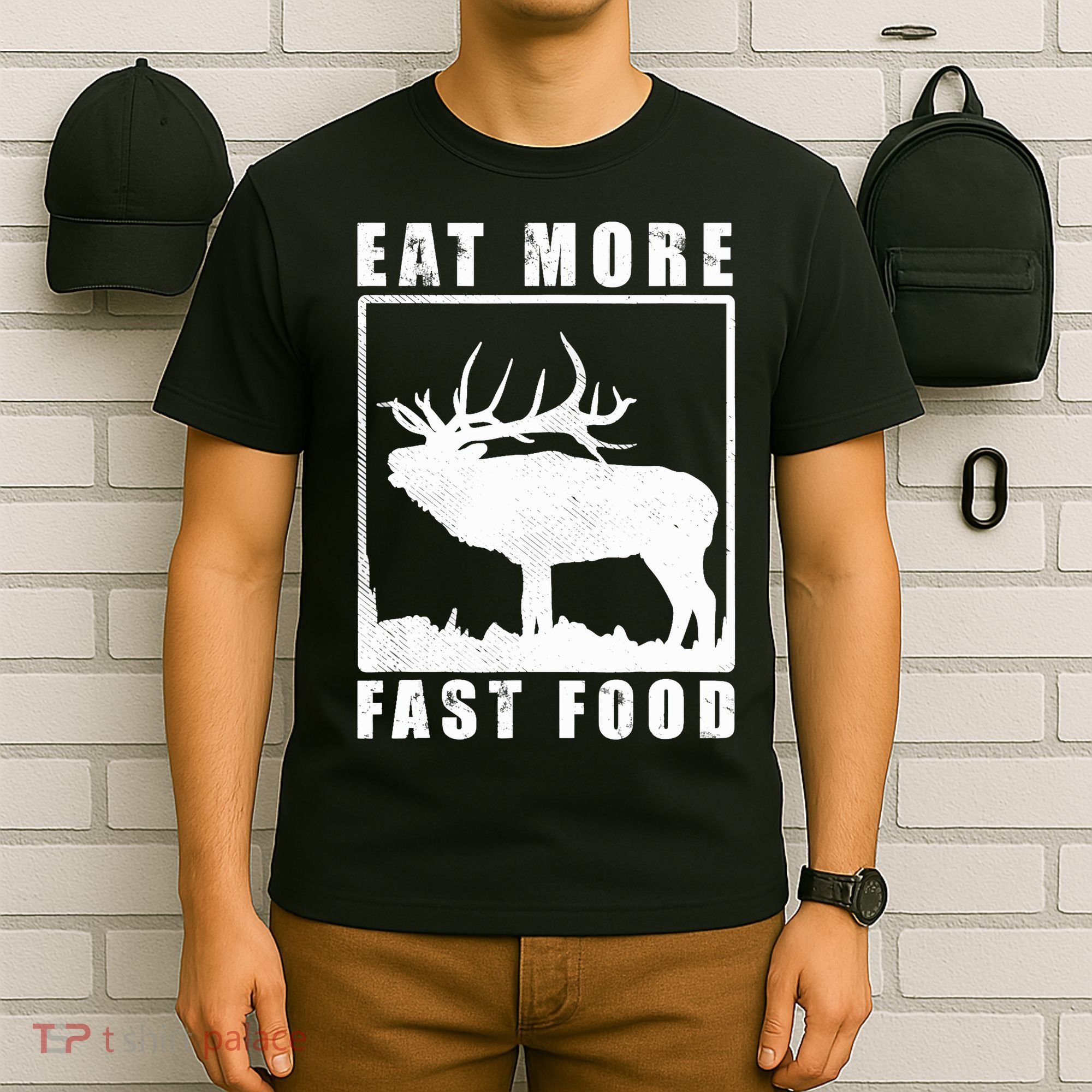 Funny Deer Hunting Season Eat More Fast Food Hunter T-Shirt