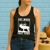 Funny Deer Hunting Season Eat More Fast Food Hunter Women's Tank Top thumb 2