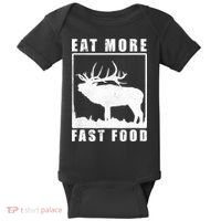 Funny Deer Hunting Season Eat More Fast Food Hunter Baby Bodysuit thumb 0