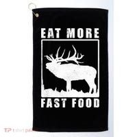 Funny Deer Hunting Season Eat More Fast Food Hunter Golf Towel thumb 0