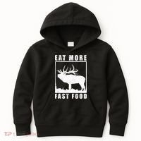 Funny Deer Hunting Season Eat More Fast Food Hunter Kids Hoodie thumb 0