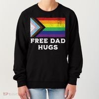 Free Dad Hugs Lgbt Rainbow Pride Fathers Day Pride Month Gift Women's Sweatshirt thumb 0