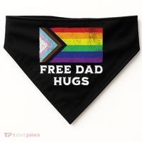 Free Dad Hugs Lgbt Rainbow Pride Fathers Day Pride Month Gift USA-Made Doggie Bandana thumb 0