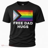 Free Dad Hugs Lgbt Rainbow Pride Fathers Day Pride Month Gift Cooling Performance Crew T-Shirt thumb 0