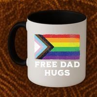 Free Dad Hugs Lgbt Rainbow Pride Fathers Day Pride Month Gift Coffee Mug thumb 2