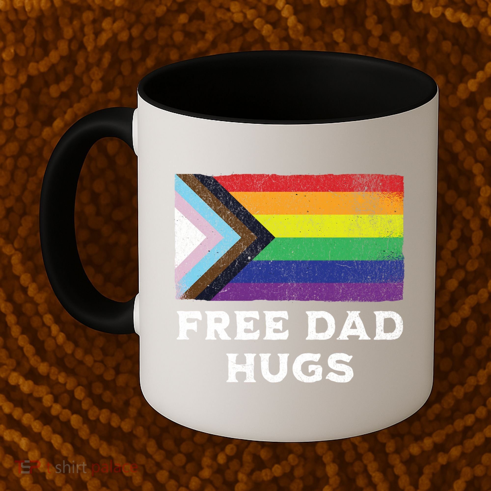 Free Dad Hugs Lgbt Rainbow Pride Fathers Day Pride Month Gift Coffee Mug