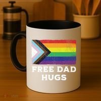 Free Dad Hugs Lgbt Rainbow Pride Fathers Day Pride Month Gift Coffee Mug thumb 4