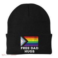 Free Dad Hugs Lgbt Rainbow Pride Fathers Day Pride Month Gift Beanie thumb 0