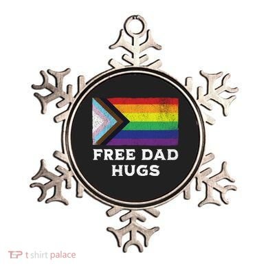 Free Dad Hugs Lgbt Rainbow Pride Fathers Day Pride Month Gift Ornament