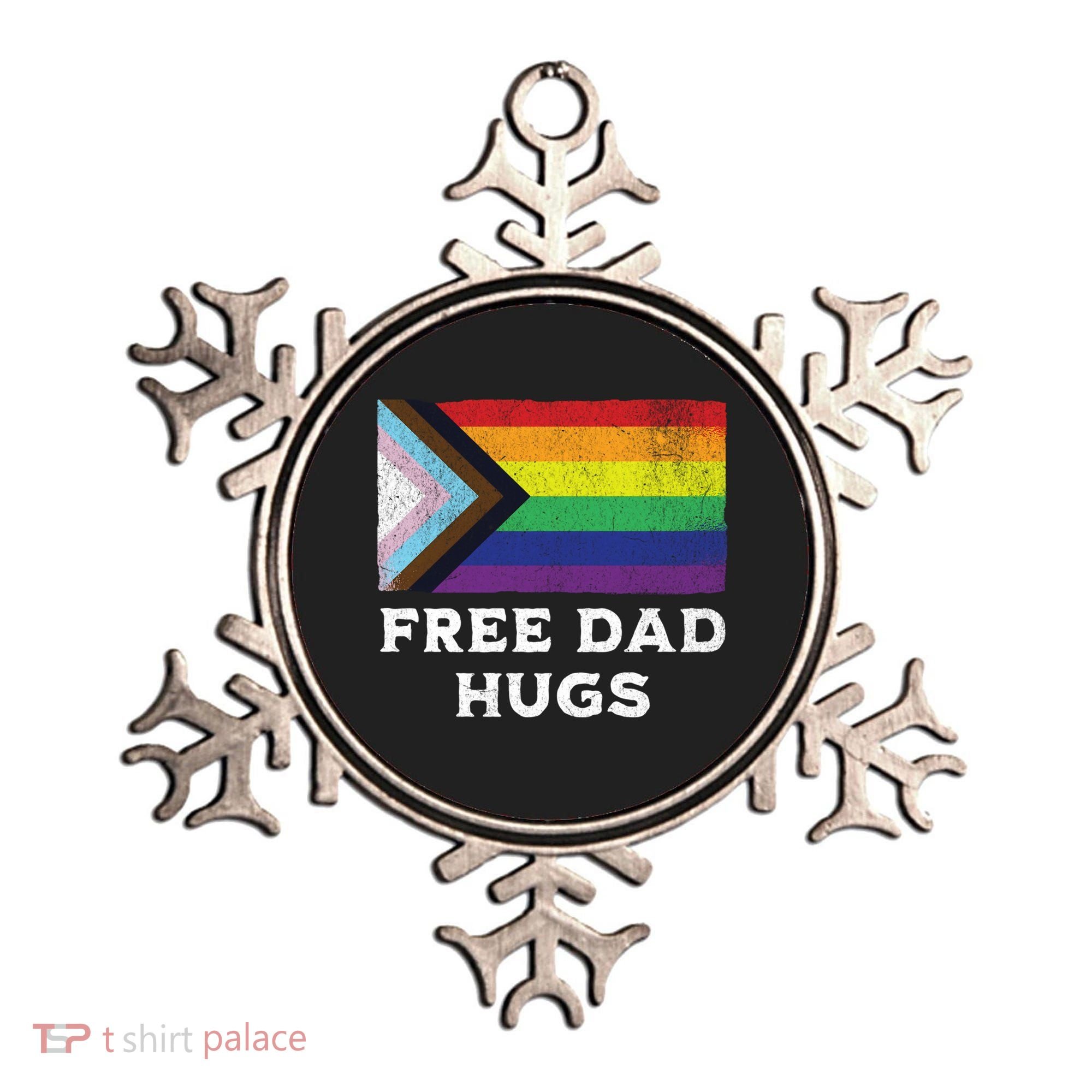 Free Dad Hugs Lgbt Rainbow Pride Fathers Day Pride Month Gift Ornament