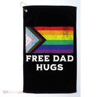 Free Dad Hugs Lgbt Rainbow Pride Fathers Day Pride Month Gift Golf Towel thumb 0