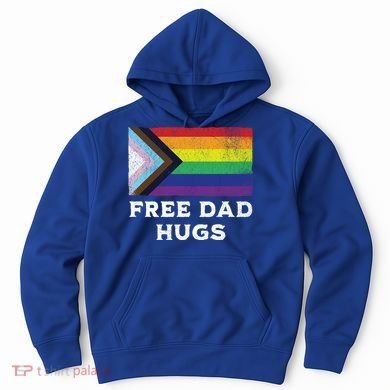 Free Dad Hugs Lgbt Rainbow Pride Fathers Day Pride Month Gift Hoodie