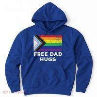 Free Dad Hugs Lgbt Rainbow Pride Fathers Day Pride Month Gift Hoodie thumb 0