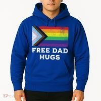 Free Dad Hugs Lgbt Rainbow Pride Fathers Day Pride Month Gift Hoodie thumb 2