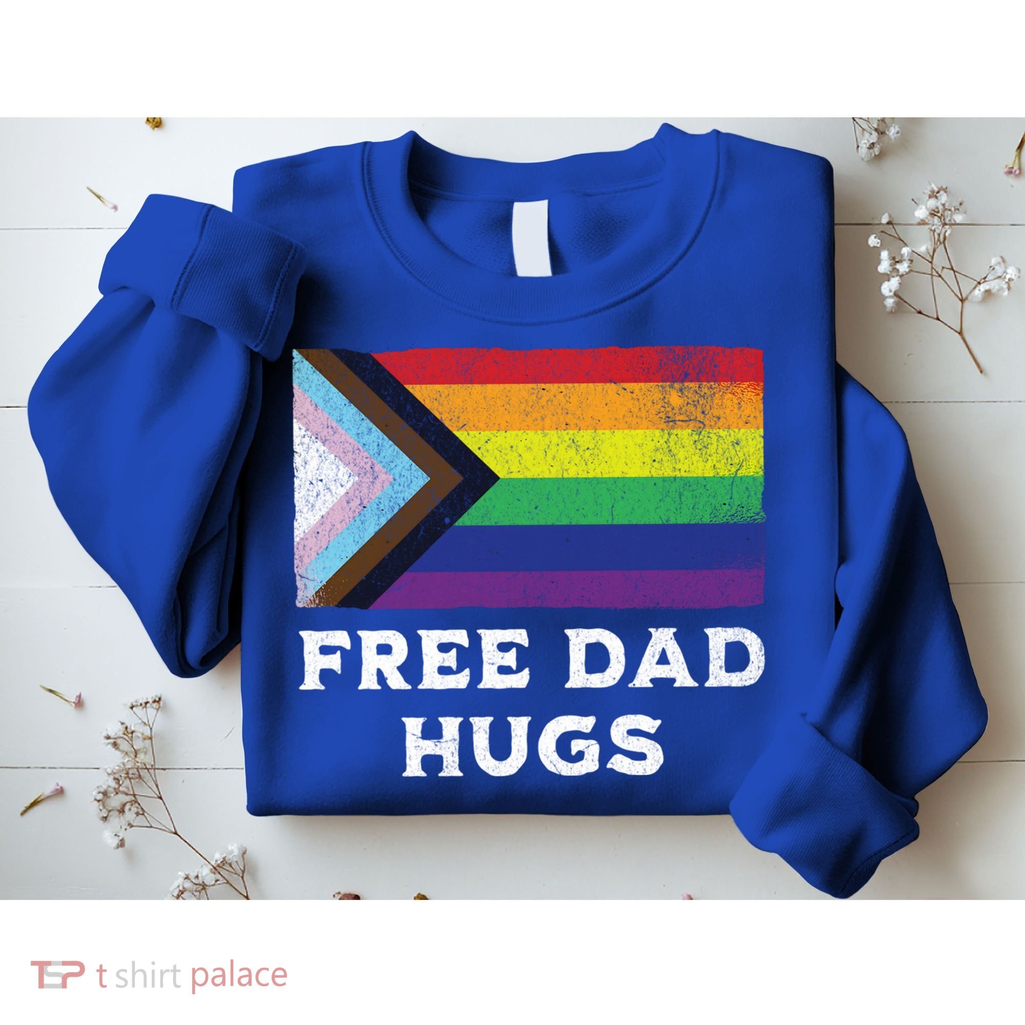Free Dad Hugs Lgbt Rainbow Pride Fathers Day Pride Month Gift Sweatshirt