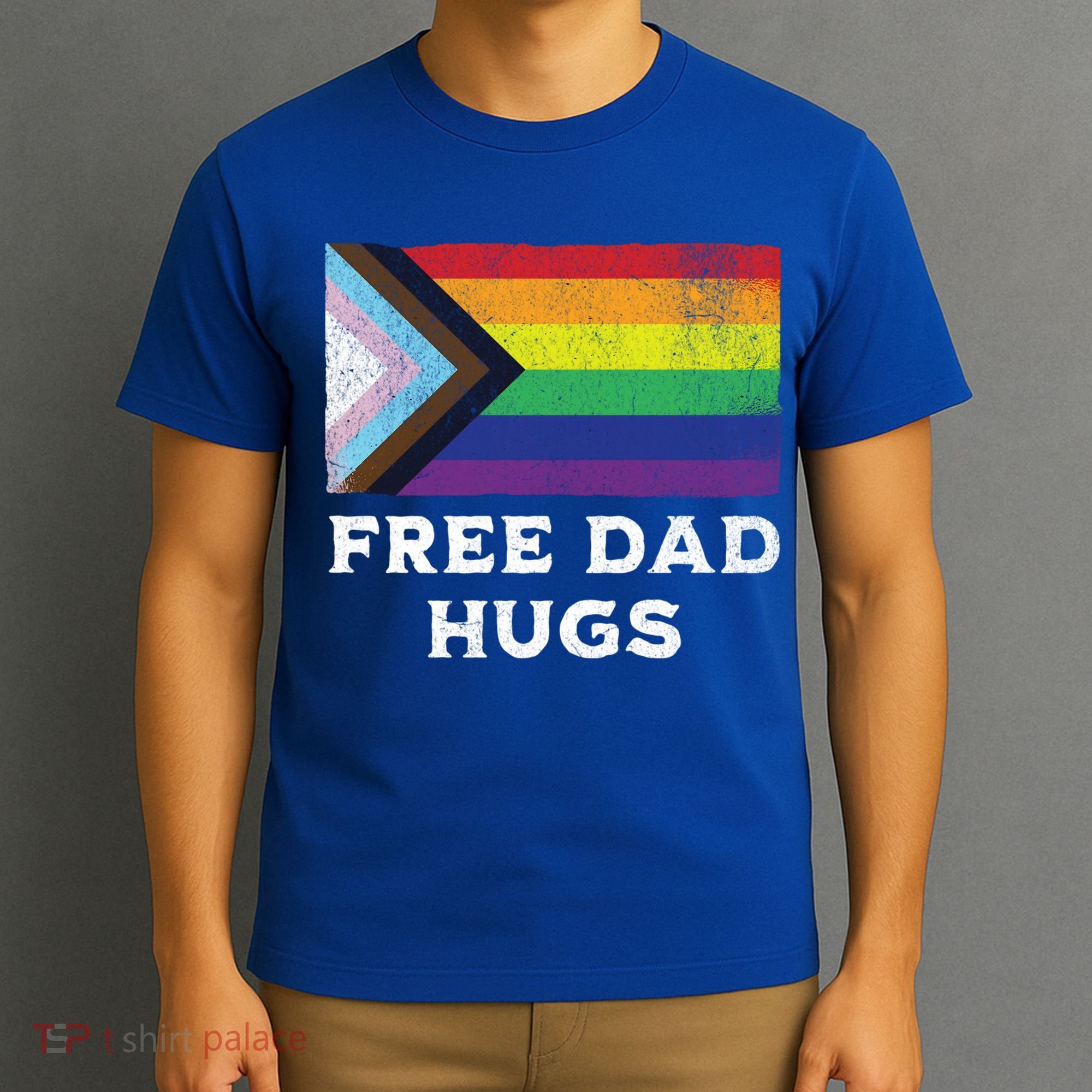 Free Dad Hugs Lgbt Rainbow Pride Fathers Day Pride Month Gift T-Shirt
