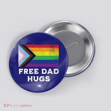 Free Dad Hugs Lgbt Rainbow Pride Fathers Day Pride Month Gift Button