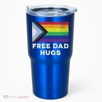Free Dad Hugs Lgbt Rainbow Pride Fathers Day Pride Month Gift Tumbler thumb 0