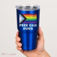 Free Dad Hugs Lgbt Rainbow Pride Fathers Day Pride Month Gift Tumbler thumb 2
