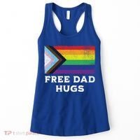 Free Dad Hugs Lgbt Rainbow Pride Fathers Day Pride Month Gift Women's Tank Top thumb 0