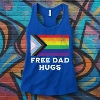 Free Dad Hugs Lgbt Rainbow Pride Fathers Day Pride Month Gift Women's Tank Top thumb 3