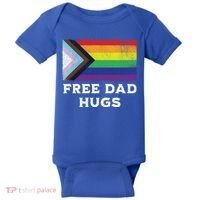 Free Dad Hugs Lgbt Rainbow Pride Fathers Day Pride Month Gift Baby Bodysuit thumb 0