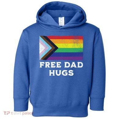 Free Dad Hugs Lgbt Rainbow Pride Fathers Day Pride Month Gift Toddler Hoodie