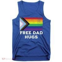 Free Dad Hugs Lgbt Rainbow Pride Fathers Day Pride Month Gift Tank Top thumb 0