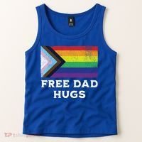 Free Dad Hugs Lgbt Rainbow Pride Fathers Day Pride Month Gift Tank Top thumb 2