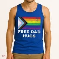 Free Dad Hugs Lgbt Rainbow Pride Fathers Day Pride Month Gift Tank Top thumb 3