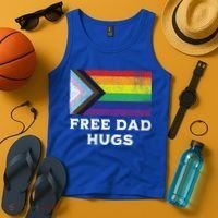 Free Dad Hugs Lgbt Rainbow Pride Fathers Day Pride Month Gift Tank Top thumb 4