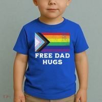 Free Dad Hugs Lgbt Rainbow Pride Fathers Day Pride Month Gift Toddler T-Shirt thumb 2