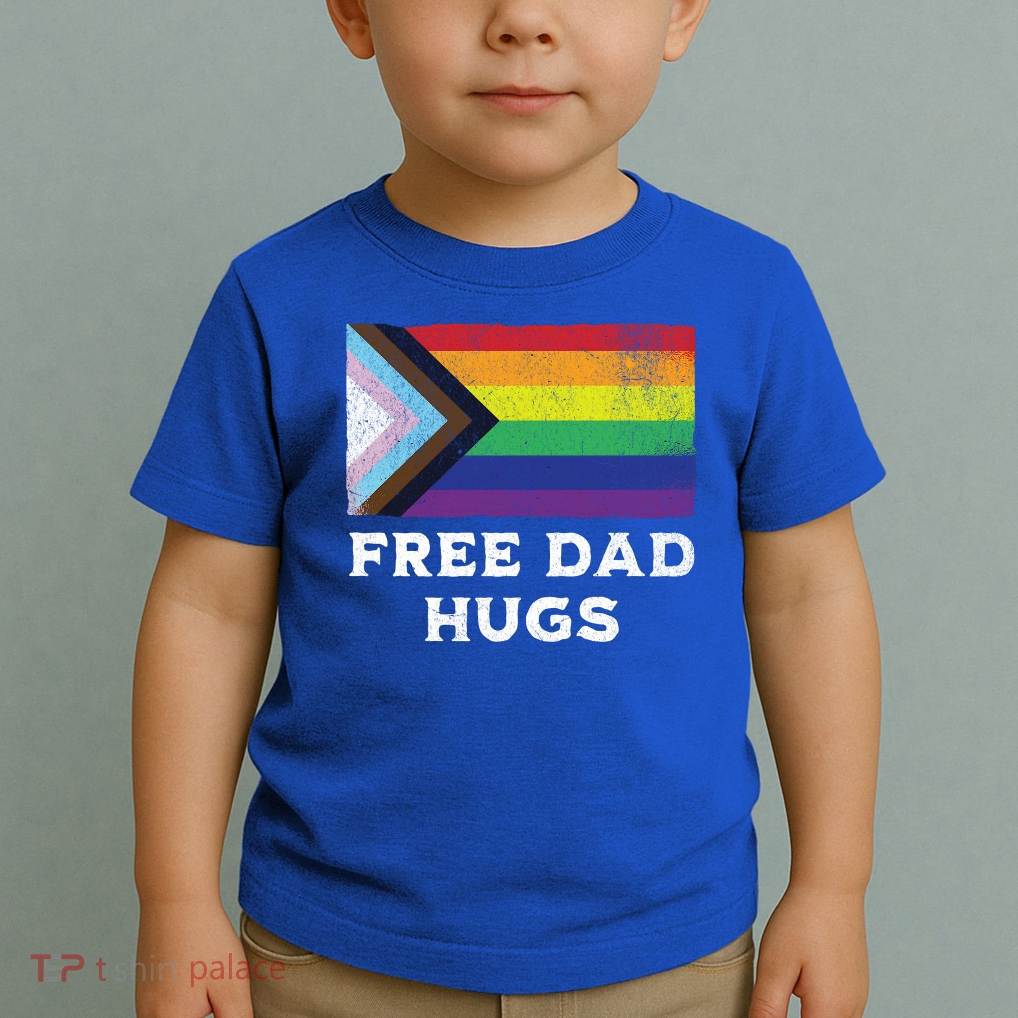 Free Dad Hugs Lgbt Rainbow Pride Fathers Day Pride Month Gift Toddler T-Shirt
