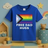 Free Dad Hugs Lgbt Rainbow Pride Fathers Day Pride Month Gift Toddler T-Shirt thumb 3
