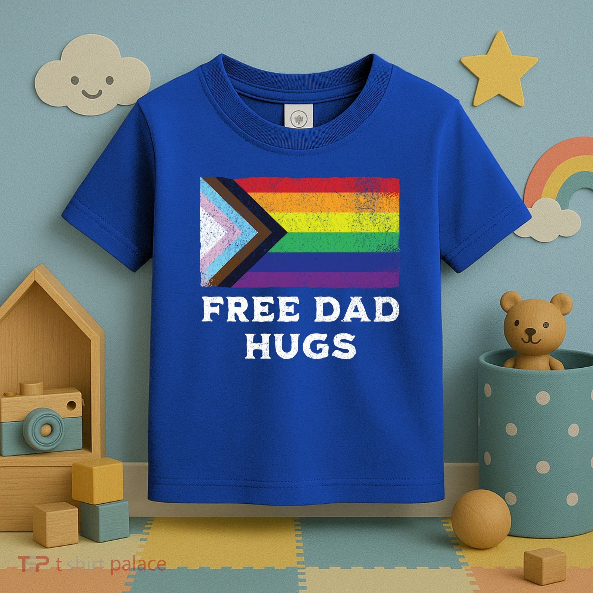 Free Dad Hugs Lgbt Rainbow Pride Fathers Day Pride Month Gift Toddler T-Shirt