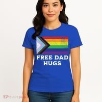 Free Dad Hugs Lgbt Rainbow Pride Fathers Day Pride Month Gift Women's T-Shirt thumb 4
