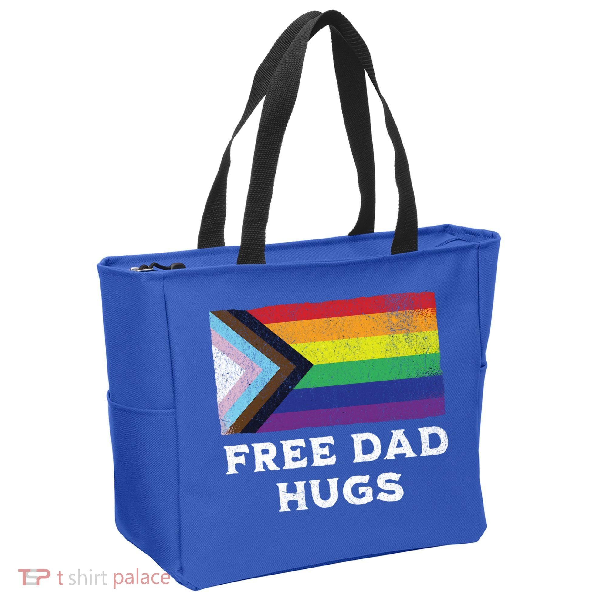Free Dad Hugs Lgbt Rainbow Pride Fathers Day Pride Month Gift Tote Bag
