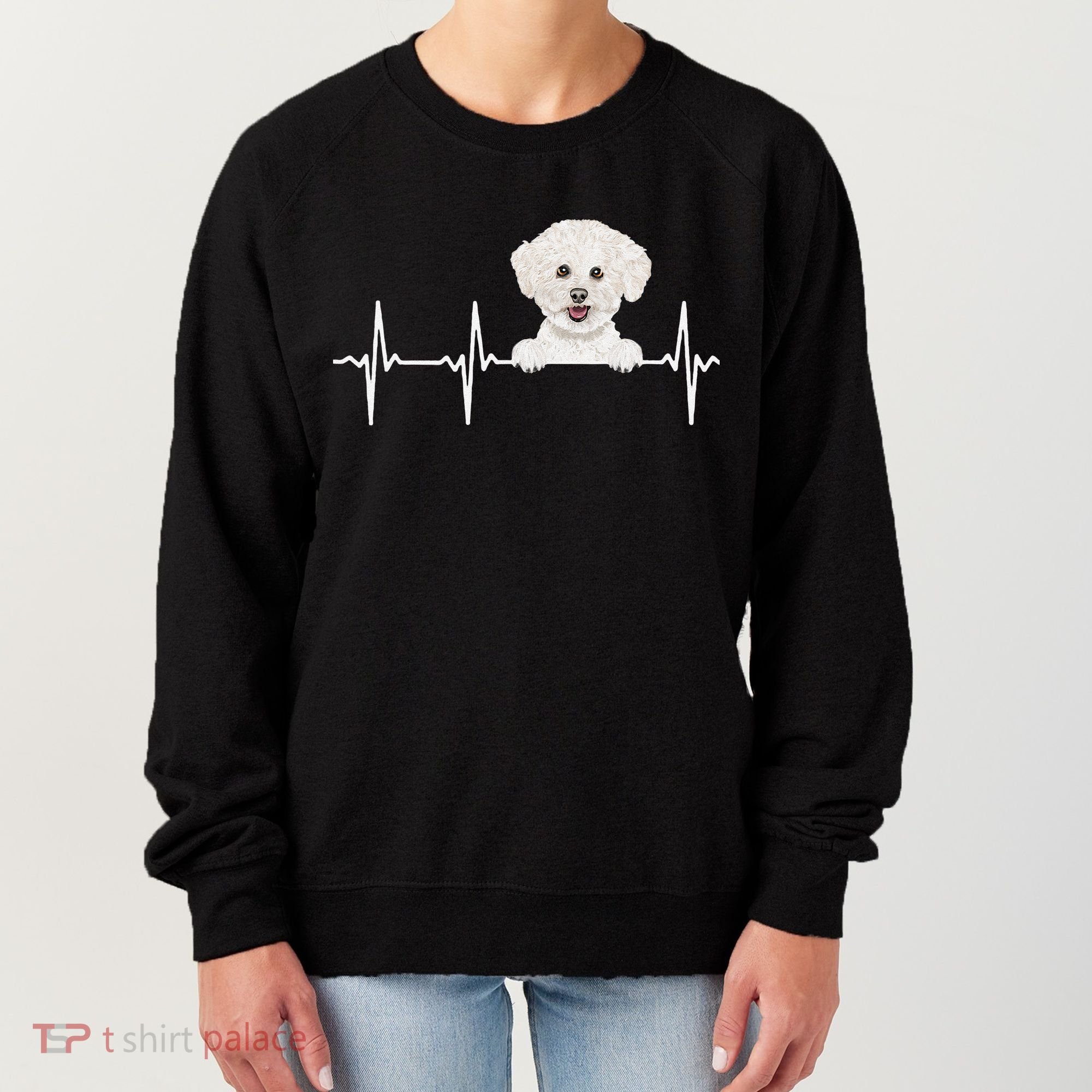 Funny Dog Heartbeat For Bichons Frise Lovers Women's Sweatshirt