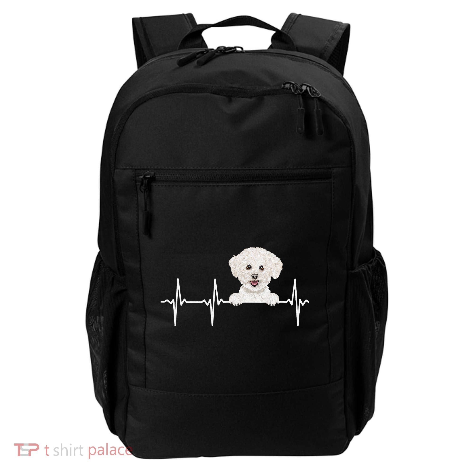 Funny Dog Heartbeat For Bichons Frise Lovers Backpack