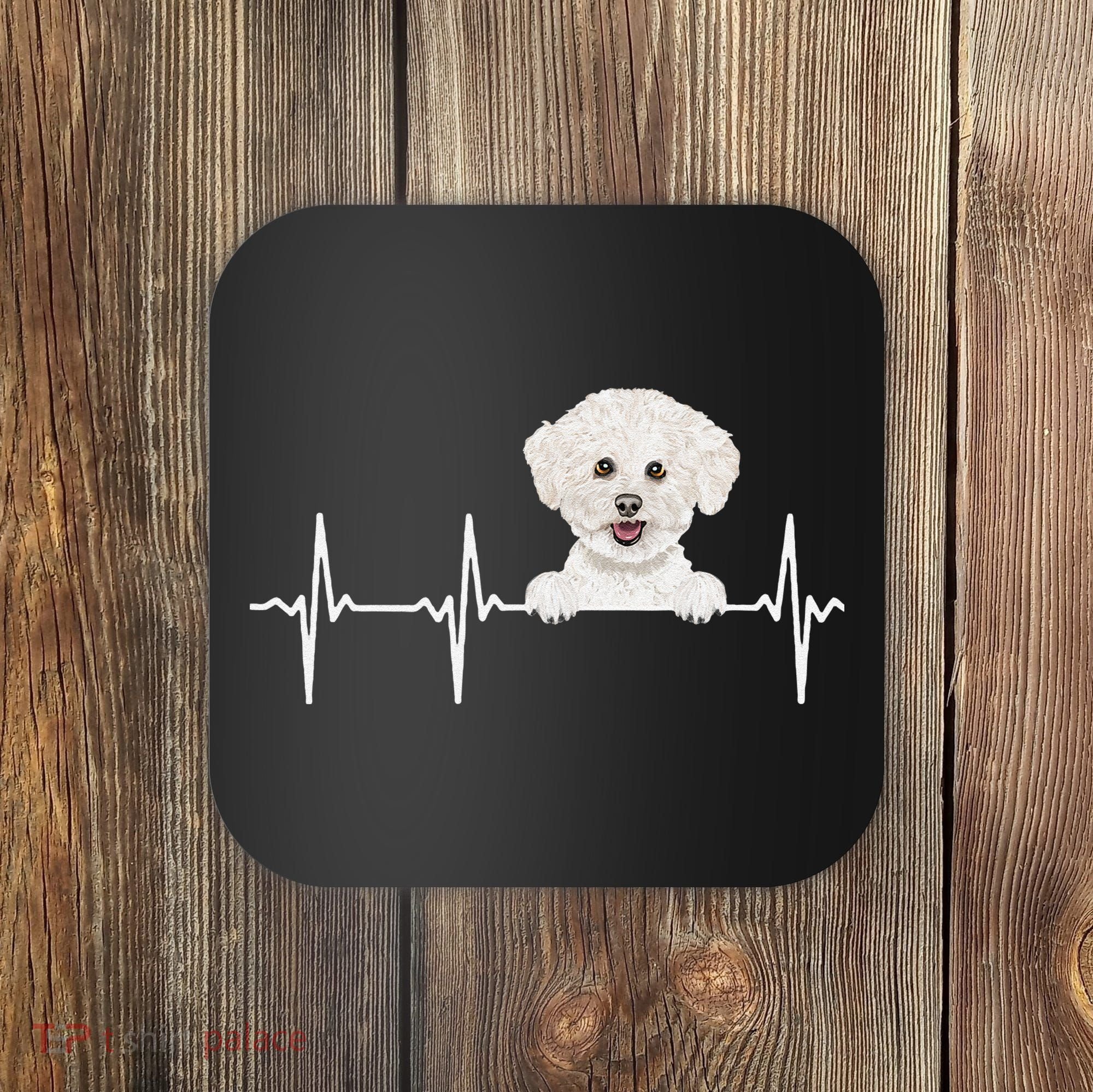 Funny Dog Heartbeat For Bichons Frise Lovers Coaster
