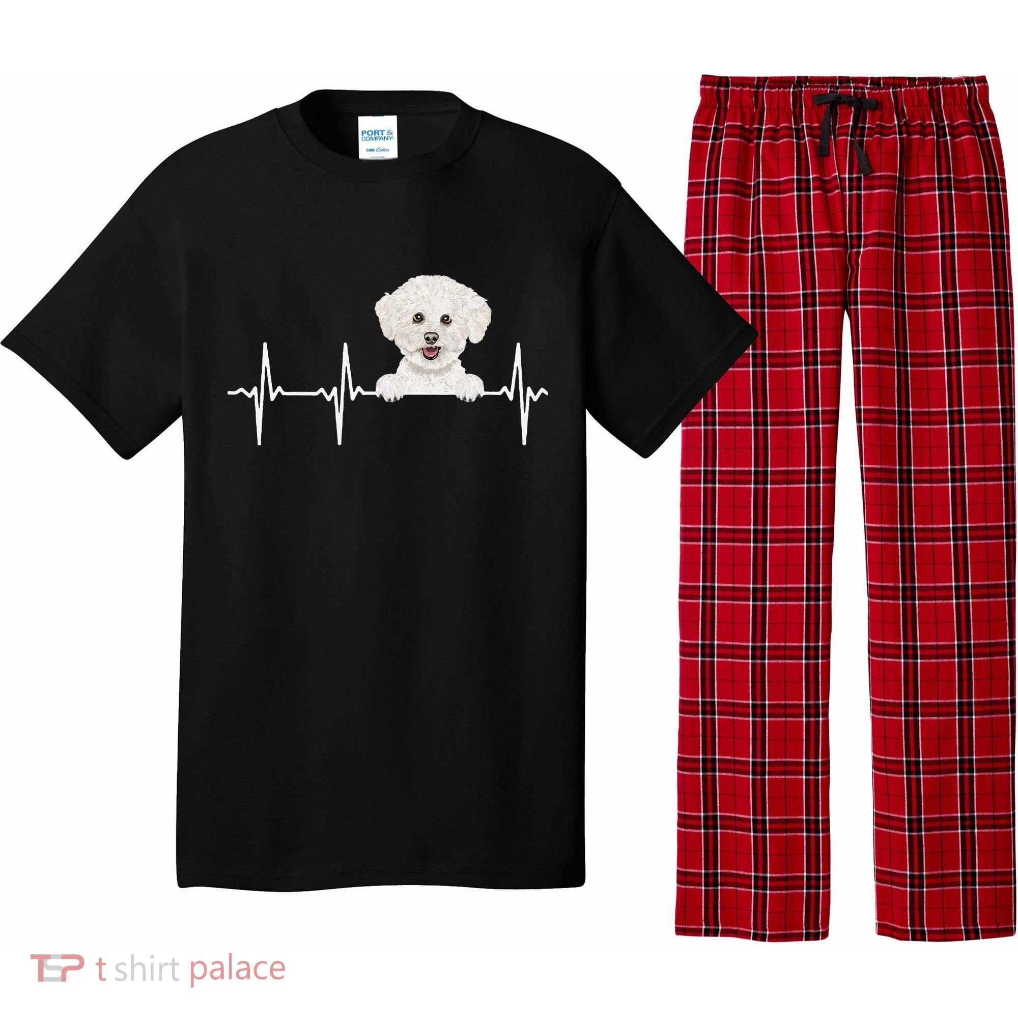 Funny Dog Heartbeat For Bichons Frise Lovers Pajama Set