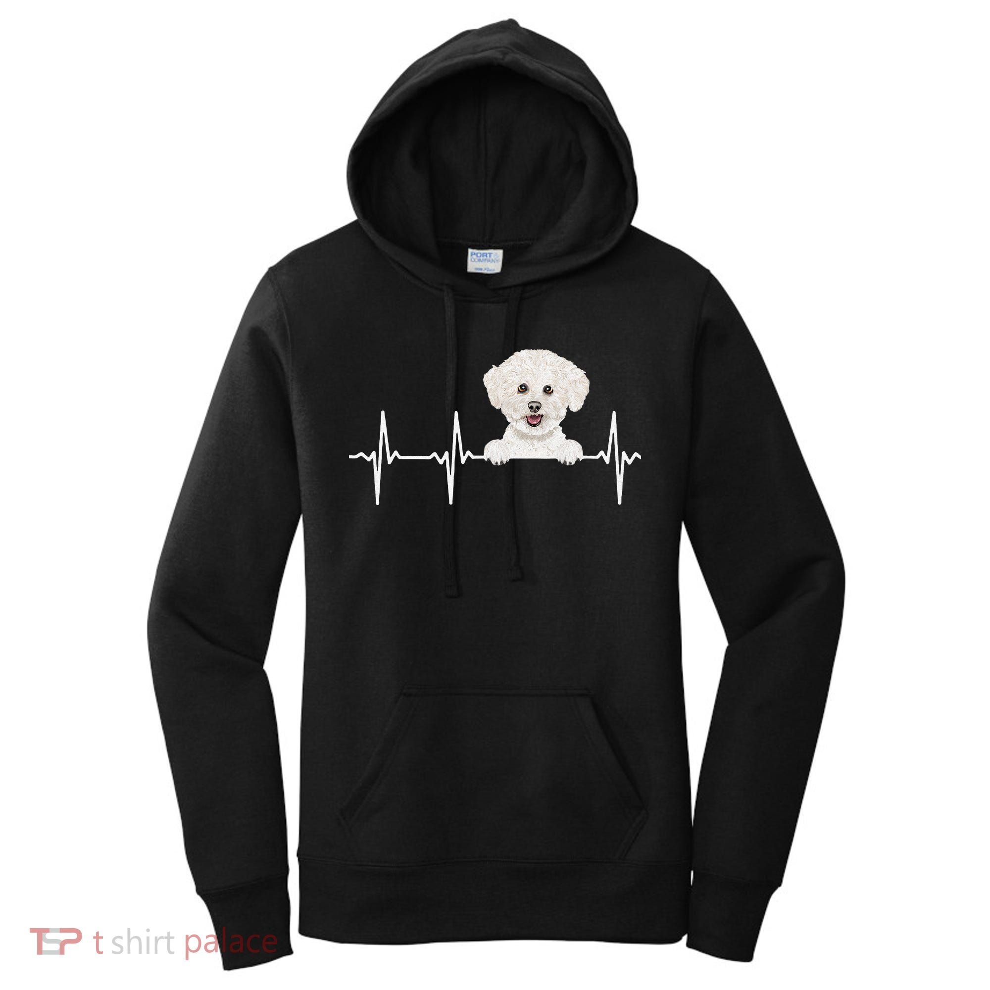 Funny Dog Heartbeat For Bichons Frise Lovers Women's Hoodie