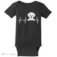 Funny Dog Heartbeat For Bichons Frise Lovers Baby Bodysuit thumb 0