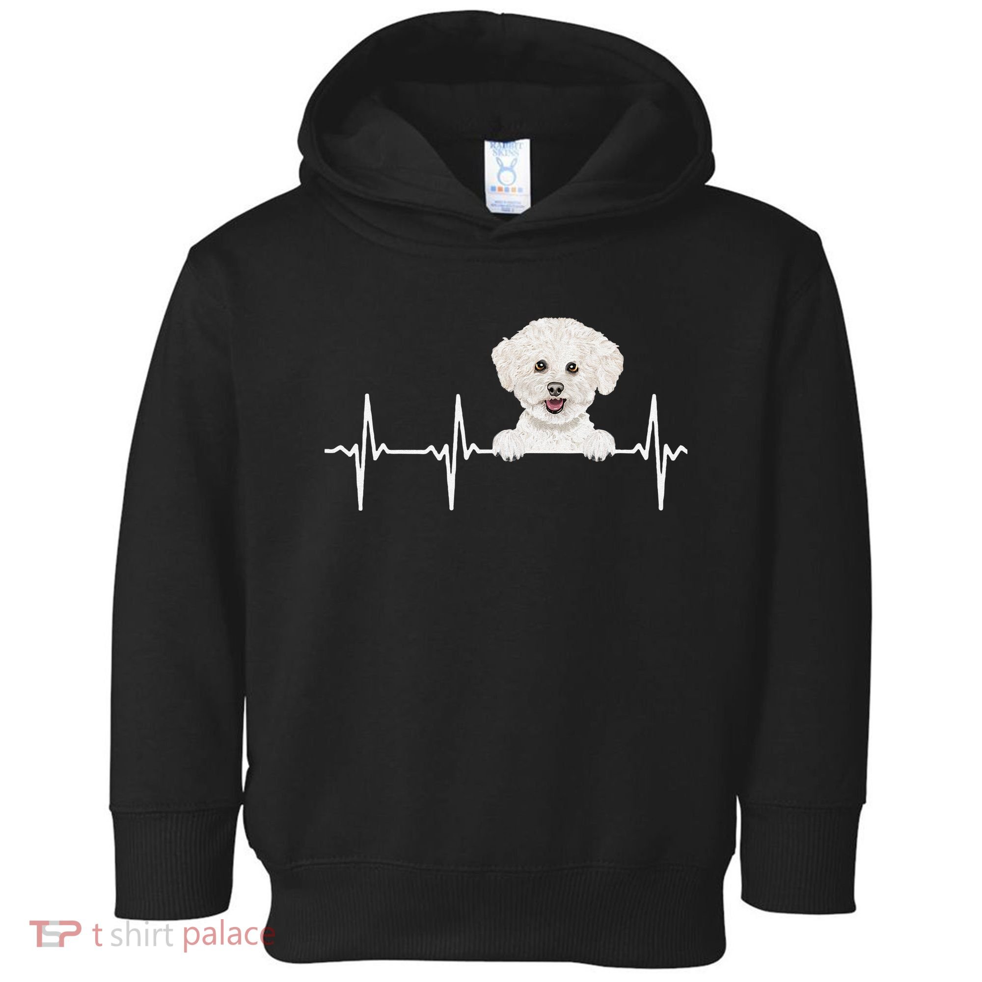 Funny Dog Heartbeat For Bichons Frise Lovers Toddler Hoodie