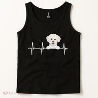 Funny Dog Heartbeat For Bichons Frise Lovers Tank Top thumb 2
