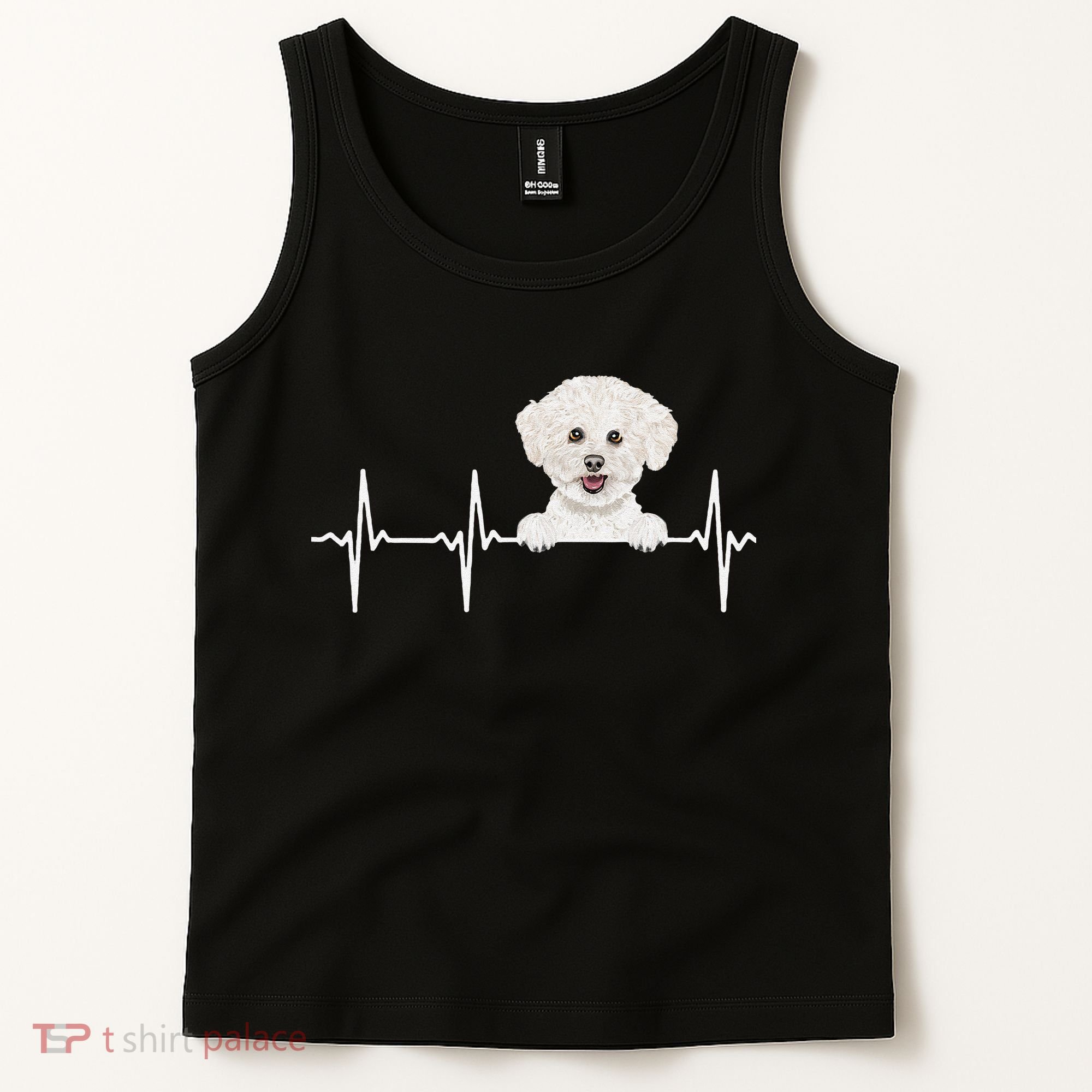 Funny Dog Heartbeat For Bichons Frise Lovers Tank Top