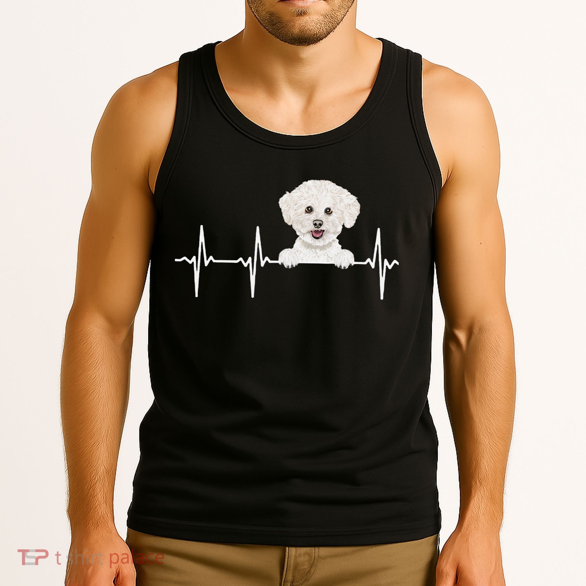 Funny Dog Heartbeat For Bichons Frise Lovers Tank Top