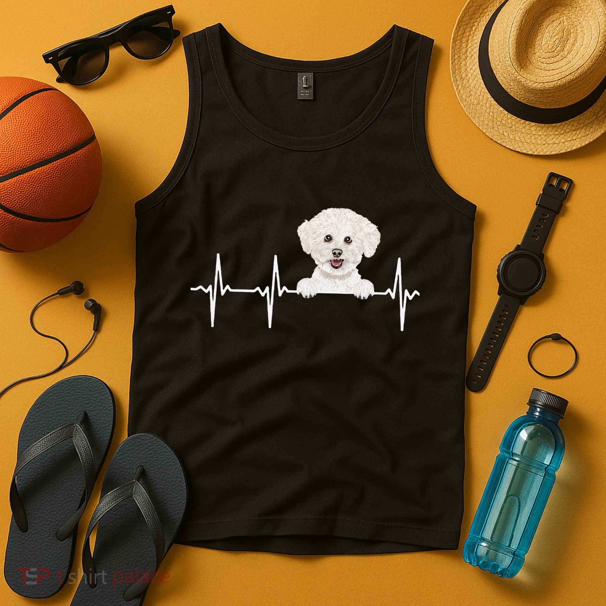 Funny Dog Heartbeat For Bichons Frise Lovers Tank Top