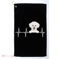 Funny Dog Heartbeat For Bichons Frise Lovers Golf Towel thumb 0