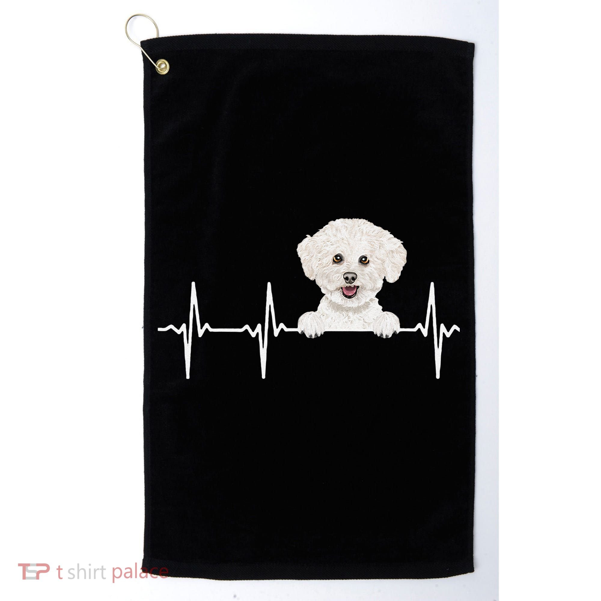 Funny Dog Heartbeat For Bichons Frise Lovers Golf Towel